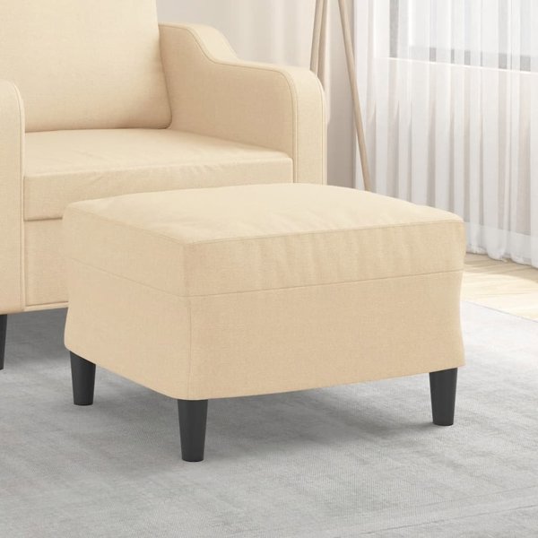 vidaXL Σκαμπό Ποδιών, κρεμ, 60x50x41 εκ, ταπετσαρισμένο με ύφασμα