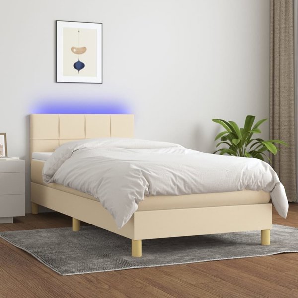 vidaXL Λουζκο κοντινένταλνε ζ ματερακέμ, κρεμωέ, 80x200 εκ, τκανίνα