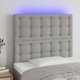 vidaXL Κεφαλάρι Κρεβατιού με LED, Ανοιχτό Γκρι, 100x5x118/128 εκ., Υφασμάτινο