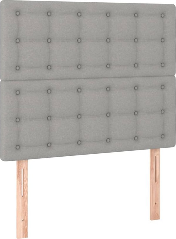 vidaXL Κεφαλάρι Κρεβατιού με LED, Ανοιχτό Γκρι, 100x5x118/128 εκ., Υφασμάτινο