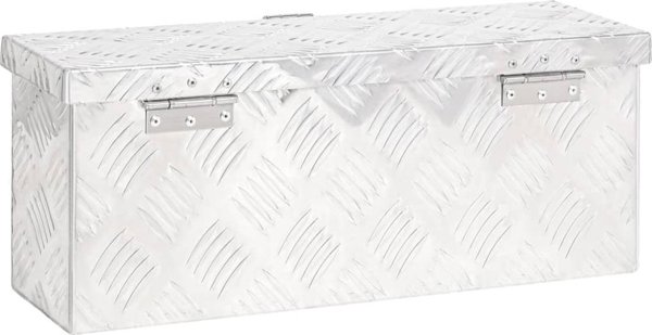 vidaXL Skrzynka do przechowywania, srebrna, 50x20,5x15 cm, aluminium
