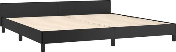 vidaXL Rama κρεβατιού με κεφαλάρι, μαύρο, 200x200 εκ., τεχνητό δέρμα