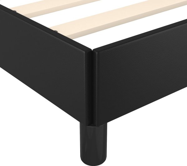 vidaXL Rama κρεβατιού με κεφαλάρι, μαύρο, 200x200 εκ., τεχνητό δέρμα