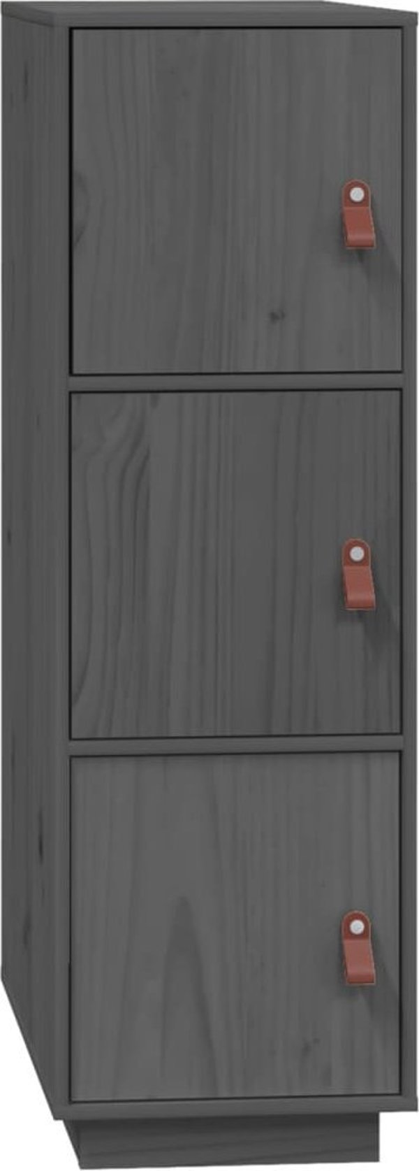 vidaXL Szafka, szara, 34x40x108,5 cm, lite drewno sosnowe
