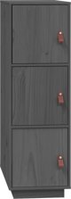 vidaXL Szafka, szara, 34x40x108,5 cm, lite drewno sosnowe