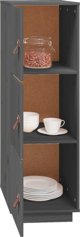 vidaXL Szafka, szara, 34x40x108,5 cm, lite drewno sosnowe
