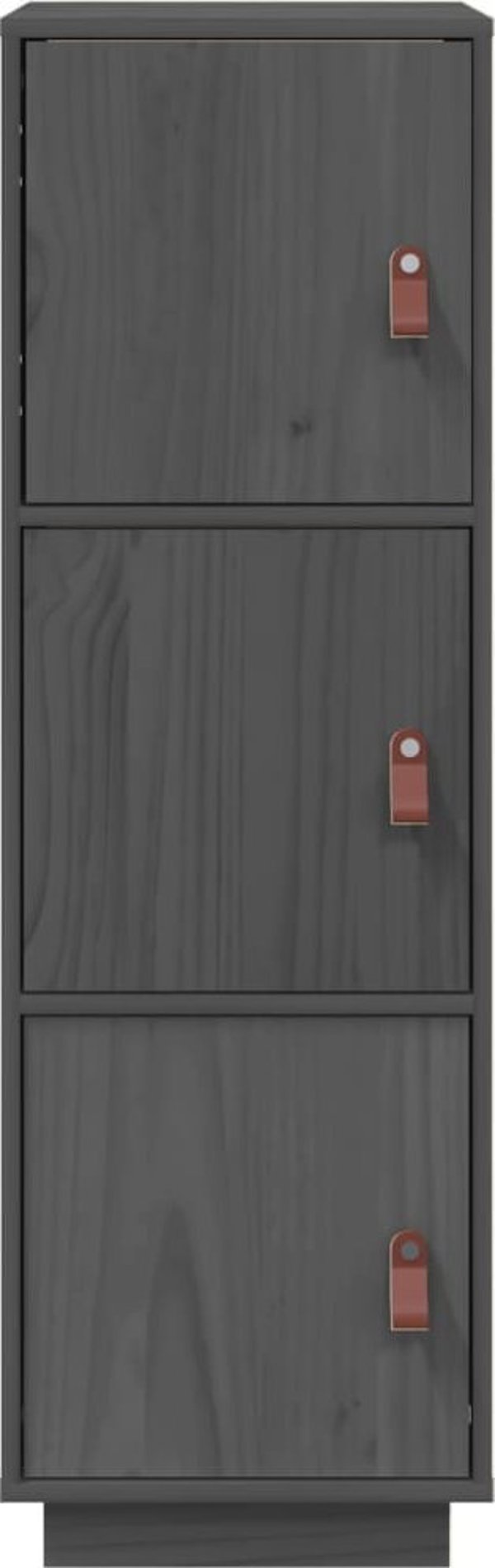 vidaXL Szafka, szara, 34x40x108,5 cm, lite drewno sosnowe