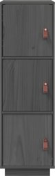 vidaXL Szafka, szara, 34x40x108,5 cm, lite drewno sosnowe