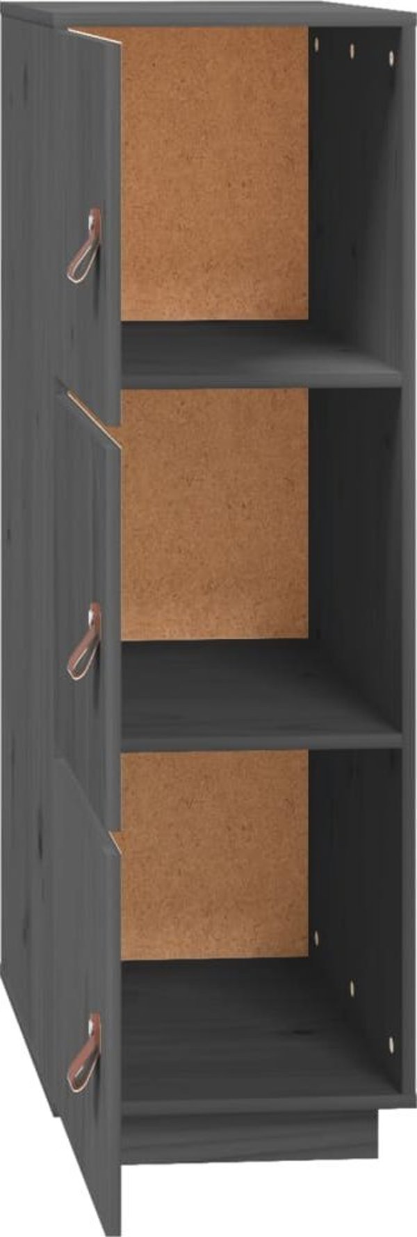 vidaXL Szafka, szara, 34x40x108,5 cm, lite drewno sosnowe