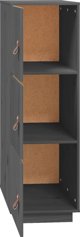 vidaXL Szafka, szara, 34x40x108,5 cm, lite drewno sosnowe