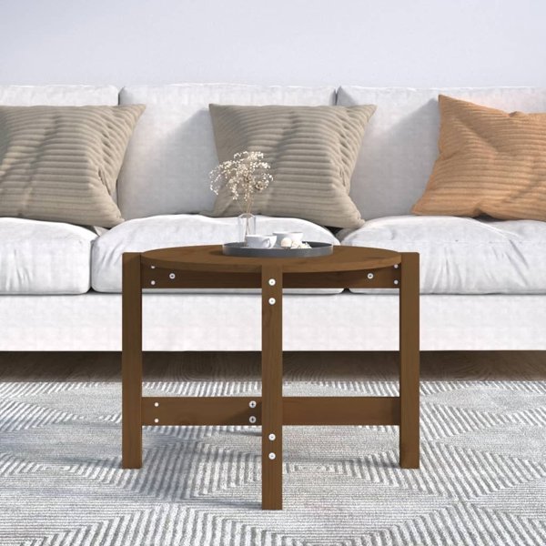 vidaXL Τραπεζάκι καφέ, μέλια καφέ, 62,5x45 εκ, φυσικό πεύκο