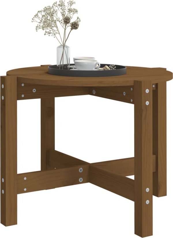 vidaXL Τραπεζάκι καφέ, μέλια καφέ, 62,5x45 εκ, φυσικό πεύκο