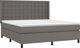 vidaXL Κρεβάτι continental με στρώμα, γκρι, δερματίνη, 160x200 εκ.