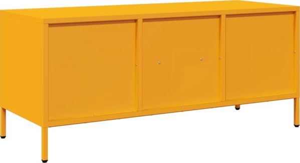 vidaXL Έπιπλο RTV, κίτρινο, 101,5x39x43,5 εκ, κρύα κυλημένη ατσάλινη κατασκευή