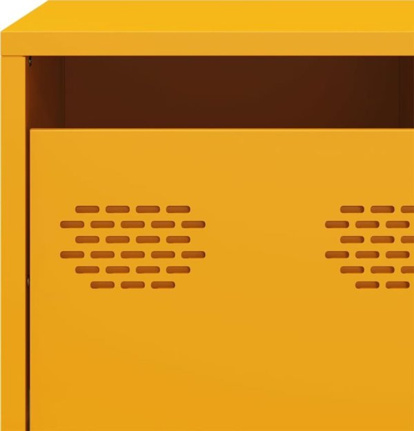 vidaXL Έπιπλο RTV, κίτρινο, 101,5x39x43,5 εκ, κρύα κυλημένη ατσάλινη κατασκευή