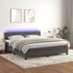 vidaXL Κρεβάτι Continental με στρώμα και LED, γκρι βελούδο, 160x200 εκ