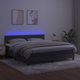 vidaXL Κρεβάτι Continental με στρώμα και LED, γκρι βελούδο, 160x200 εκ