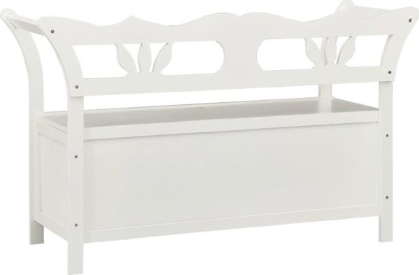 vidaXL Λευκός Πάγκος, 107x45x75,5 εκ., Μασίφ Ξύλο Έλατου