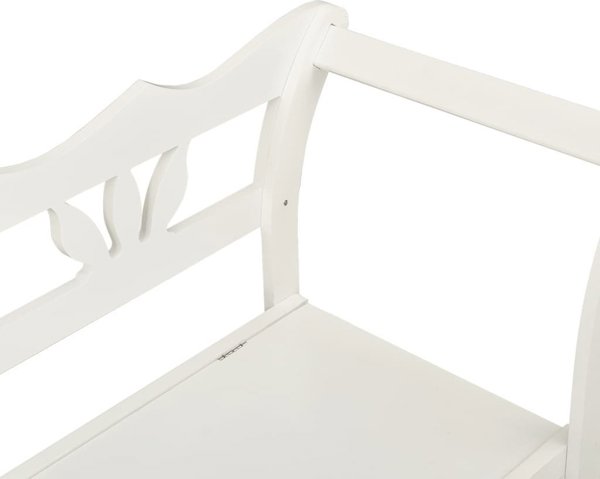vidaXL Λευκός Πάγκος, 107x45x75,5 εκ., Μασίφ Ξύλο Έλατου