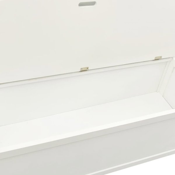 vidaXL Λευκός Πάγκος, 107x45x75,5 εκ., Μασίφ Ξύλο Έλατου