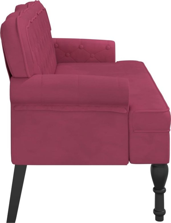vidaXL Πάγκος με πλάτη, βυσσινί, 119,5x64,5x75 εκ., βελούδινο ύφασμα