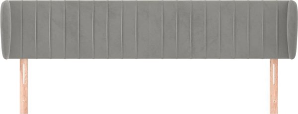 vidaXL Zaglowek uszak, ανοιχτό γκρι, 163x23x78/88 εκ, βελούδο