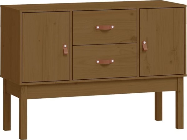 vidaXL Ντουλάπι από μασίφ πεύκο, μέλι-καφέ, 110x40x78 εκ.