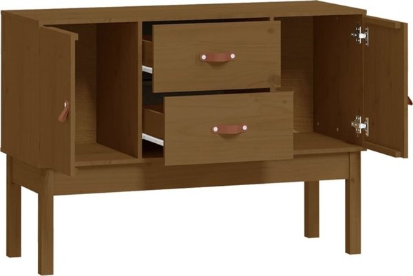 vidaXL Ντουλάπι από μασίφ πεύκο, μέλι-καφέ, 110x40x78 εκ.