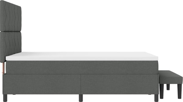 vidaXL Ελατηριωτό Κρεβάτι 160x200 εκ σκούρο γκρι ύφασμα