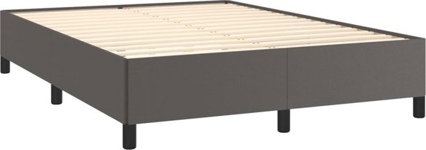 vidaXL Σκελετός κρεβατιού, γκρι, 140x190 cm, επενδυμένος με συνθετικό δέρμα