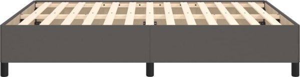 vidaXL Σκελετός κρεβατιού, γκρι, 140x190 cm, επενδυμένος με συνθετικό δέρμα