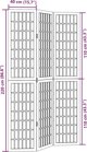 vidaXL vidaXL Parawan pokojowy, 3-panelowy, czarny, lite drewno paulowni