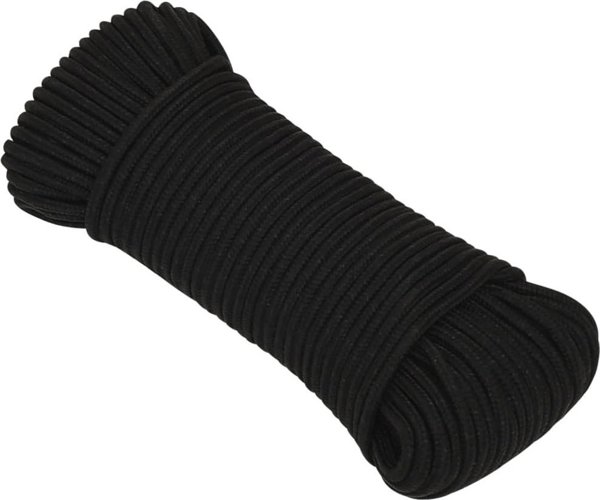 vidaXL vidaXL Linka robocza, czarna, 4 mm, 25 m, poliester