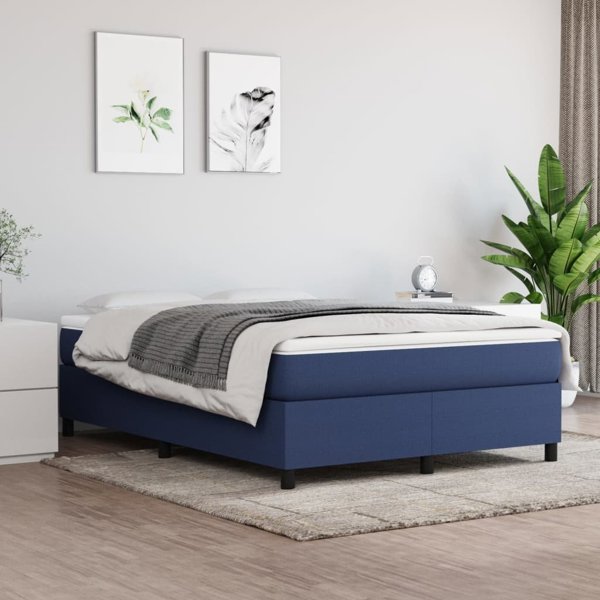 vidaXL Lokto kontynentalne niebieskie obite tkanina 140x190 cm