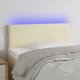 vidaXL Κεφαλάρι για κρεβάτι με LED, κρεμ, 90x5x78/88 εκ, συνθετικό δέρμα