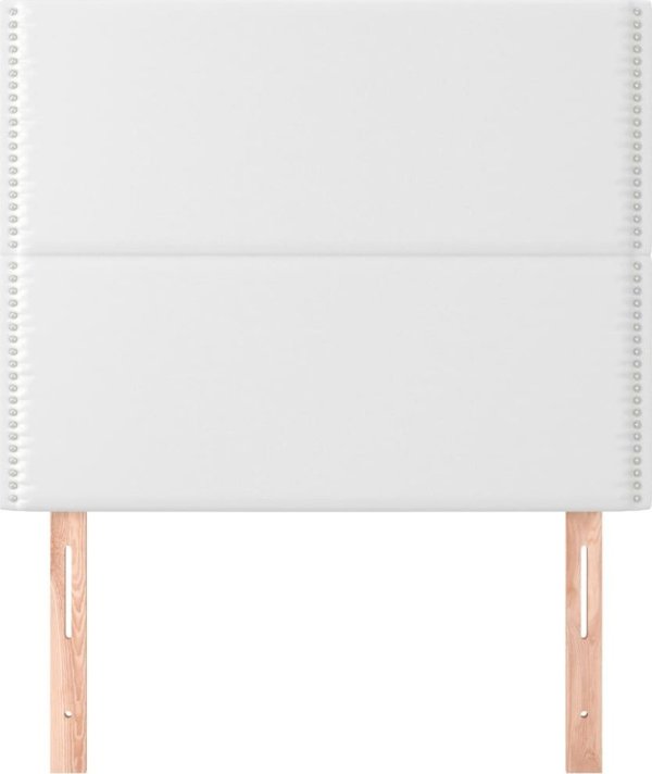 vidaXL Κεφαλαριά κρεβατιού, σετ 2 τεμ., λευκό, 100x5x78/88cm, τεχνητό δέρμα