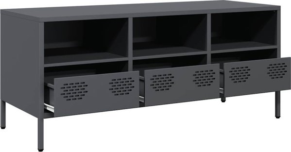 vidaXL Szafka RTV, antracyt, 101,5x39x43,5 cm, stal walcowana na zimno