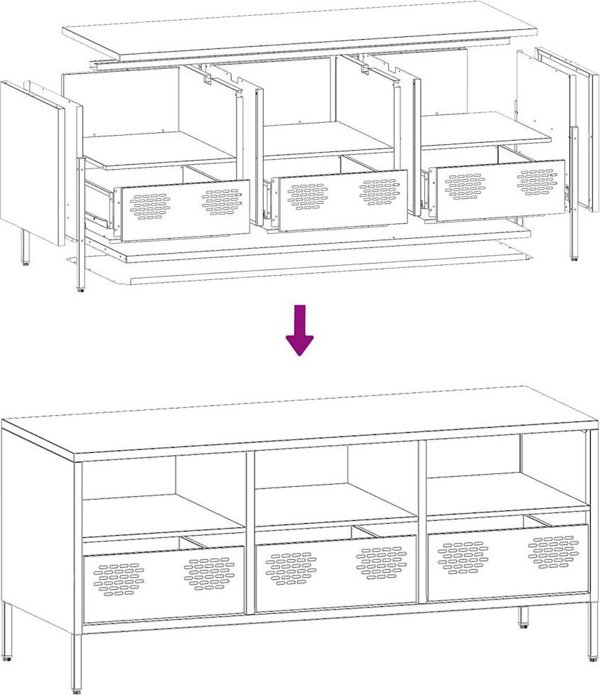 vidaXL Szafka RTV, antracyt, 101,5x39x43,5 cm, stal walcowana na zimno