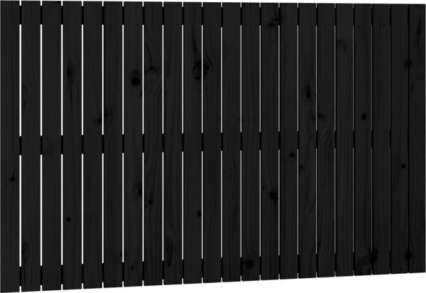 vidaXL Κεφαλάρι κρεβατιού μαύρο 140x3x90 cm από μασίφ πεύκο