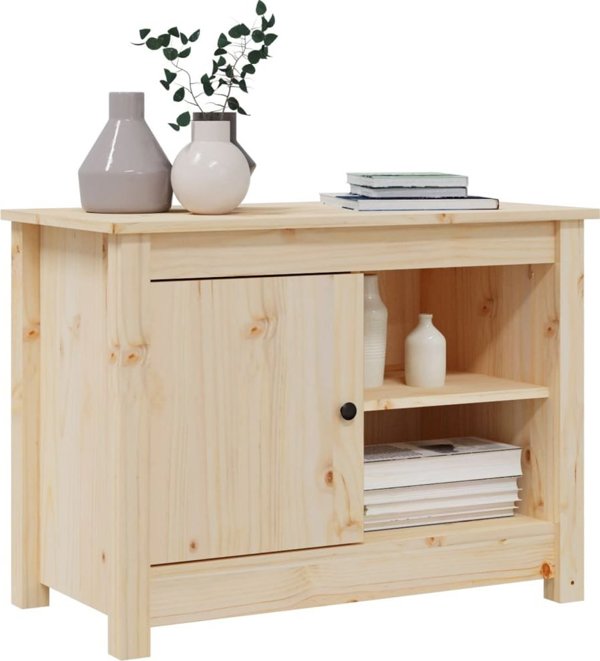 vidaXL Szafka pod telewizor, 70x36,5x52 cm, lite drewno sosnowe