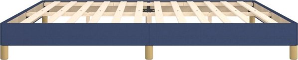 vidaXL Rama κρεβατιού μπλε 200x200 εκ., επενδυμένη με ύφασμα