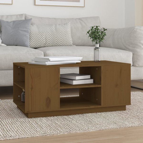 vidaXL Τραπεζάκι καφέ, μέλι καφέ, 90x49x40,5 cm, μασίφ πεύκο