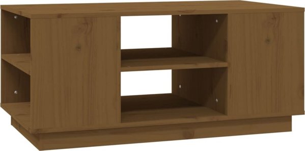 vidaXL Τραπεζάκι καφέ, μέλι καφέ, 90x49x40,5 cm, μασίφ πεύκο