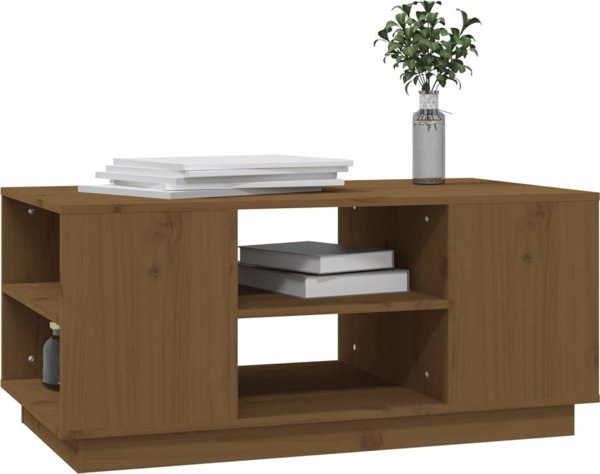 vidaXL Τραπεζάκι καφέ, μέλι καφέ, 90x49x40,5 cm, μασίφ πεύκο