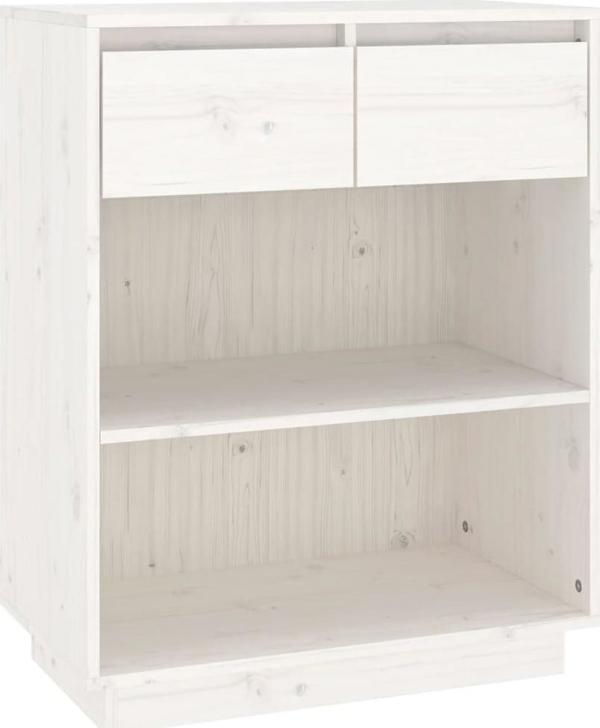 vidaXL Ντουλάπι, λευκό, 60x34x75 εκ., συμπαγές πεύκο