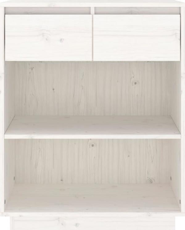 vidaXL Ντουλάπι, λευκό, 60x34x75 εκ., συμπαγές πεύκο
