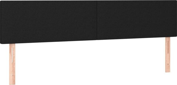 vidaXL Κεφαλάρι κρεβατιού με LED, μαύρο, 200x5x78/88 cm, ύφασμα