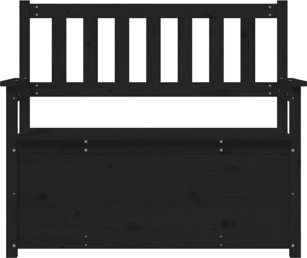 vidaXL Lawka, czarna, 112,5x51,5x96,5 cm, lite drewno sosnowe