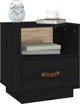 vidaXL vidaXL Szafki nocne, 2 szt., czarne, 40x34x45 cm, lite drewno sosnowe