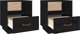 vidaXL vidaXL Szafki nocne, 2 szt., czarne, 40x34x45 cm, lite drewno sosnowe